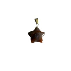 Mookaite Jasper Brown And White Star Glass Pendant